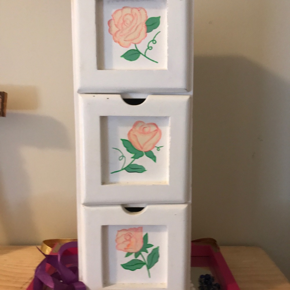 Wooden Three-drawer Trinket Box